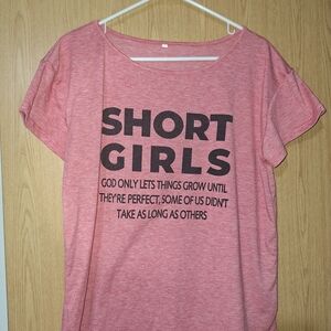 Short Girls Graphic Tee - Pink Crewneck